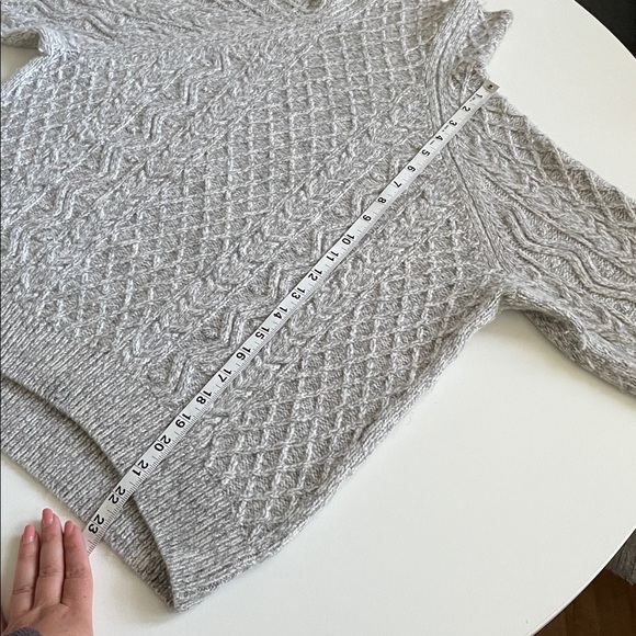 VINCE Medium Merino Wool Cashmere Blend Cable Knit Mock Sweater - Picture 10 of 12